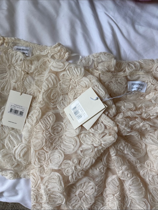 Peppermayo Other - Peppermayo Beige Floral Applique Skirt Set